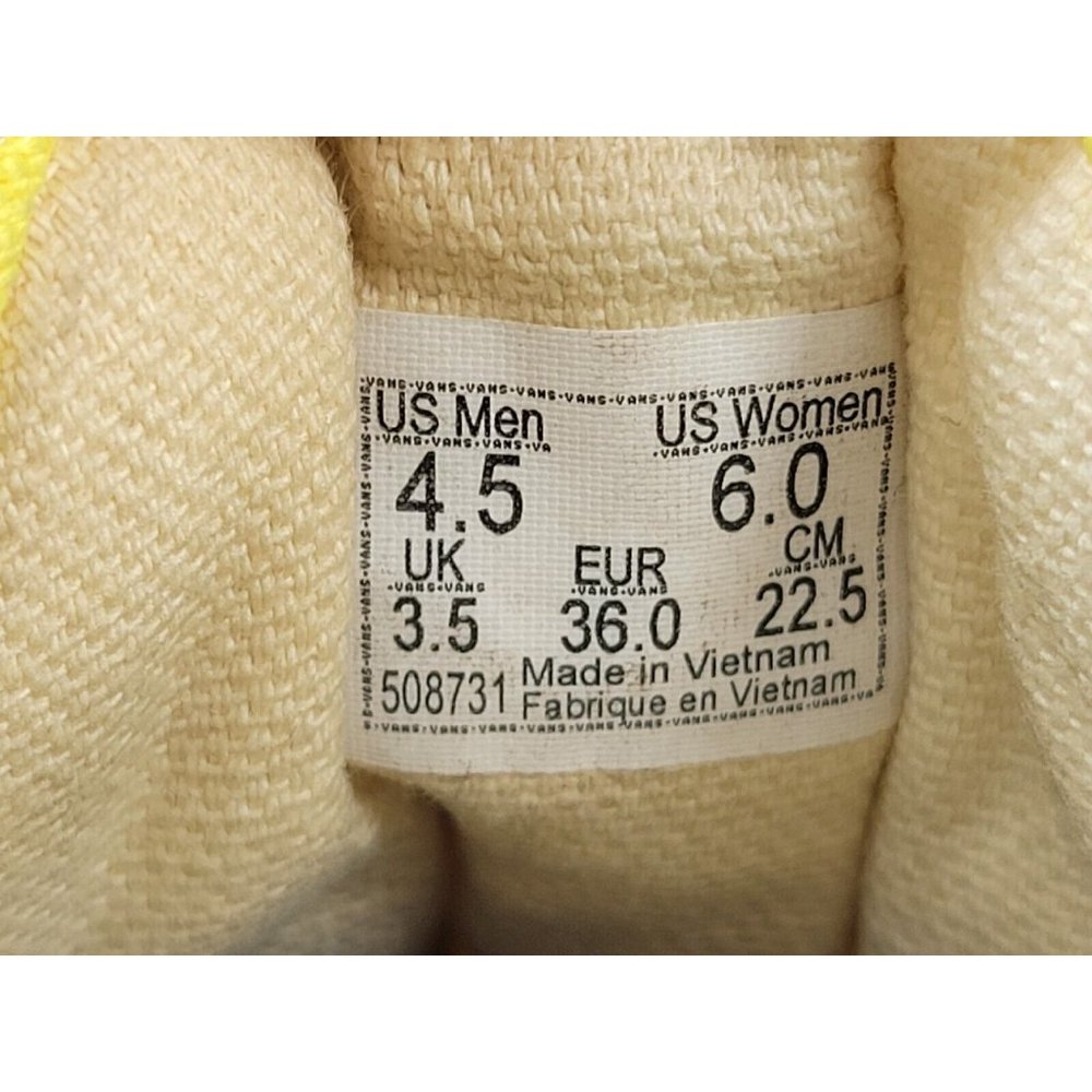 Vans Old Skool Shoes Sneakers Womens Size 6 Neon Highlighter Yellow White 508731 - Picture 5 of 12